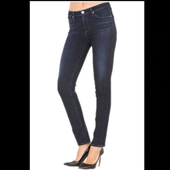 AG Adriano Goldschmied Contour 360 The Prima Mid-Rise Cigarette Jeans Dark Wash - Picture 1 of 11